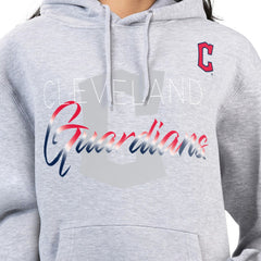 Heather Gray Cleveland Guardians G-III 4Her by Carl Banks Women's Shadow Logo Graphic Pullover Hoodie