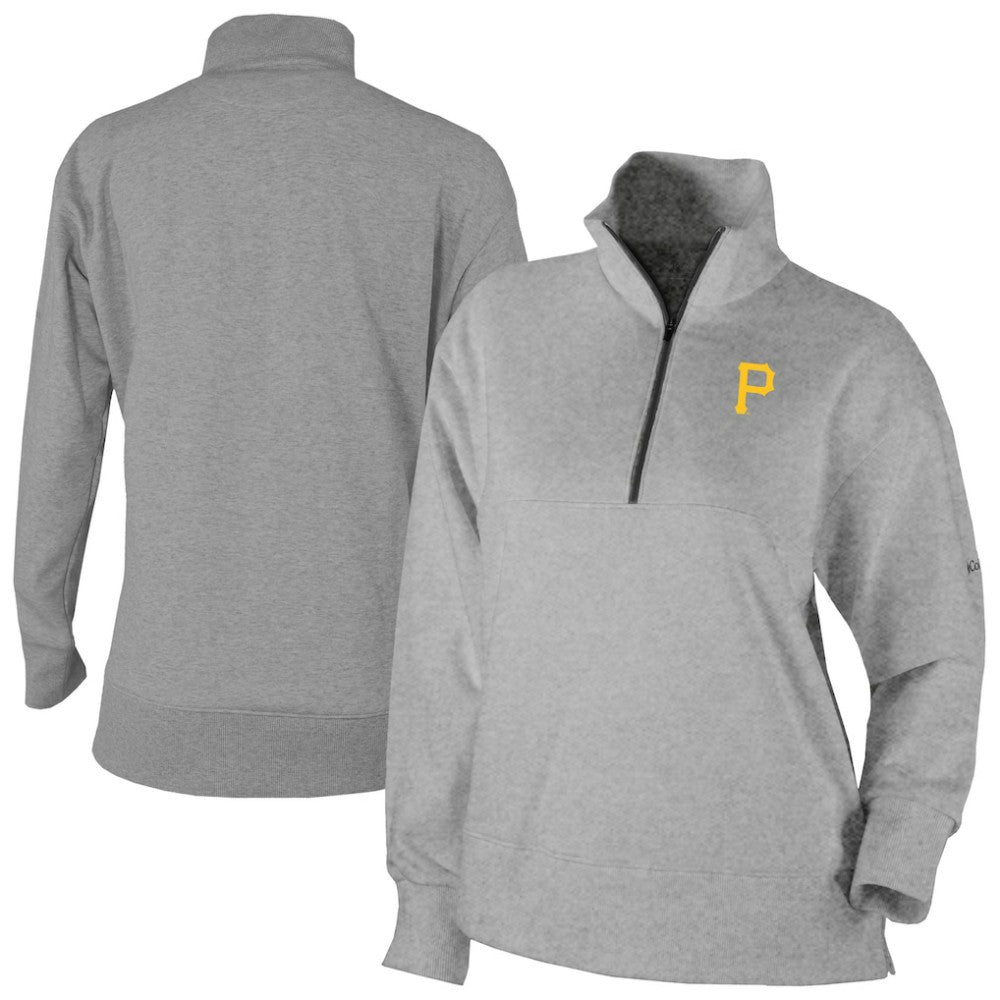 Gray Pittsburgh Pirates Columbia Women's Birchwood Hills Quarter-Zip Pullover