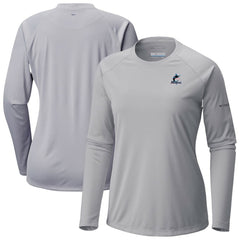 Gray Miami Marlins Columbia Tidal Tee II Long Sleeve T-Shirt