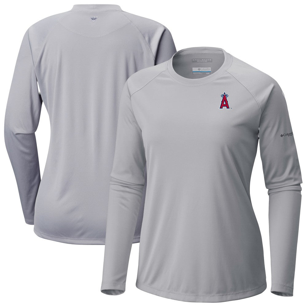 Gray Los Angeles Angels Columbia Tidal Tee II Long Sleeve T-Shirt