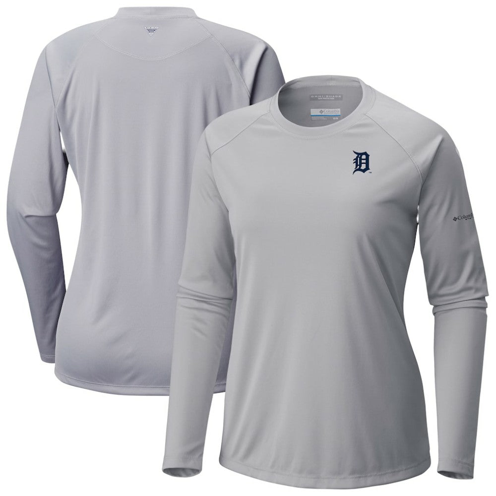 Gray Detroit Tigers Columbia Tidal Tee II Long Sleeve T-Shirt
