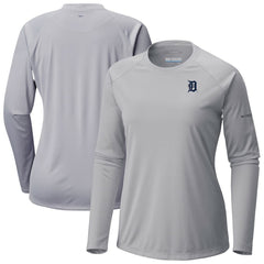 Gray Detroit Tigers Columbia Tidal Tee II Long Sleeve T-Shirt