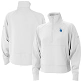 White Los Angeles Dodgers Columbia Women's Wickhams Hills Raglan Omni-Wick Quarter-Zip Pullover