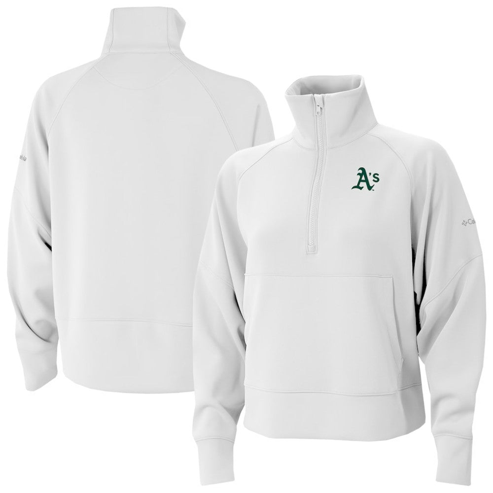 White Athletics Columbia Women's Wickhams Hills Raglan Omni-Wick Quarter-Zip Pullover