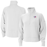 White Toronto Blue Jays Columbia Women's Wickhams Hills Raglan Omni-Wick Quarter-Zip Pullover