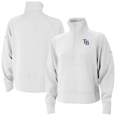 White Tampa Bay Rays Columbia Women's Wickhams Hills Raglan Omni-Wick Quarter-Zip Pullover