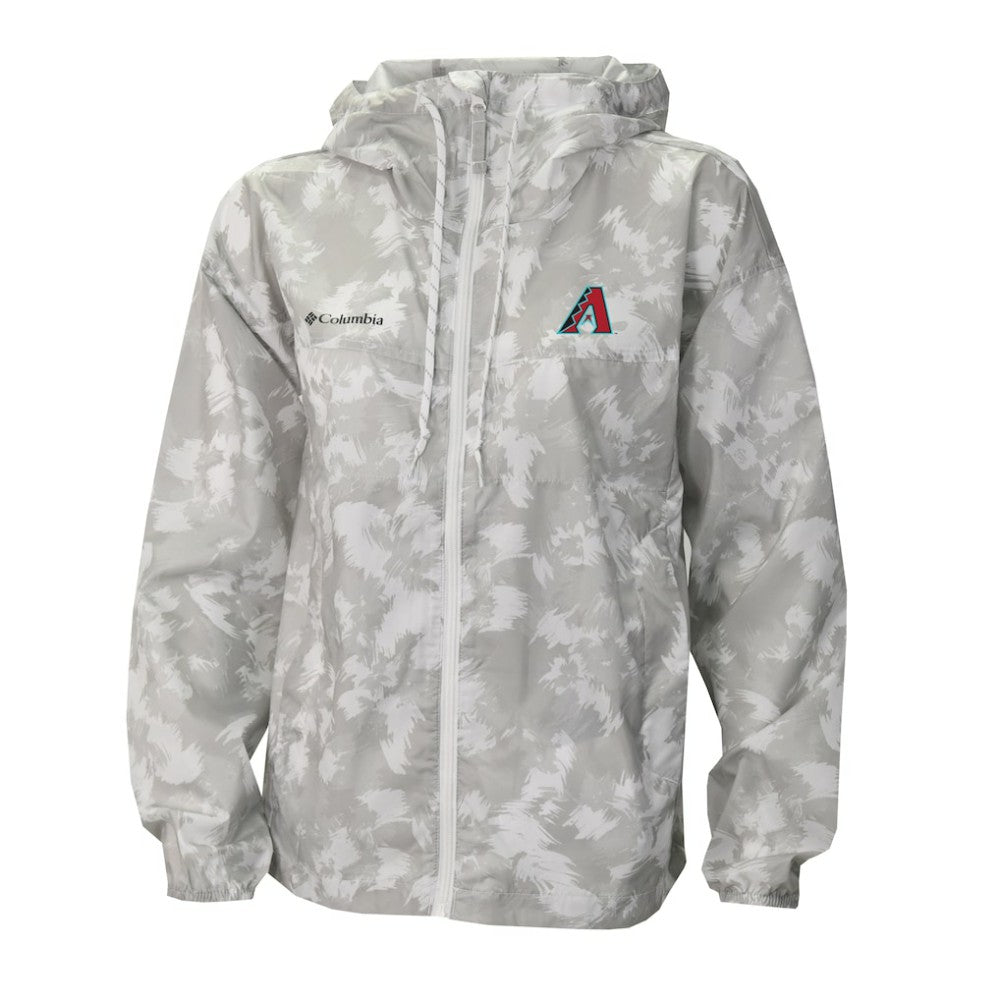 Gray/White Arizona Diamondbacks Columbia Women's Flash Challenger Full-Zip Hoodie Windbreaker Jacket