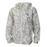 Gray/White Tampa Bay Rays Columbia Women's Flash Challenger Full-Zip Hoodie Windbreaker Jacket