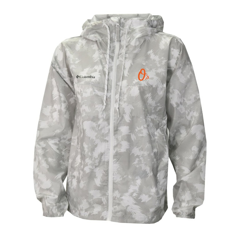 Gray/White Baltimore Orioles Columbia Women's Flash Challenger Full-Zip Hoodie Windbreaker Jacket