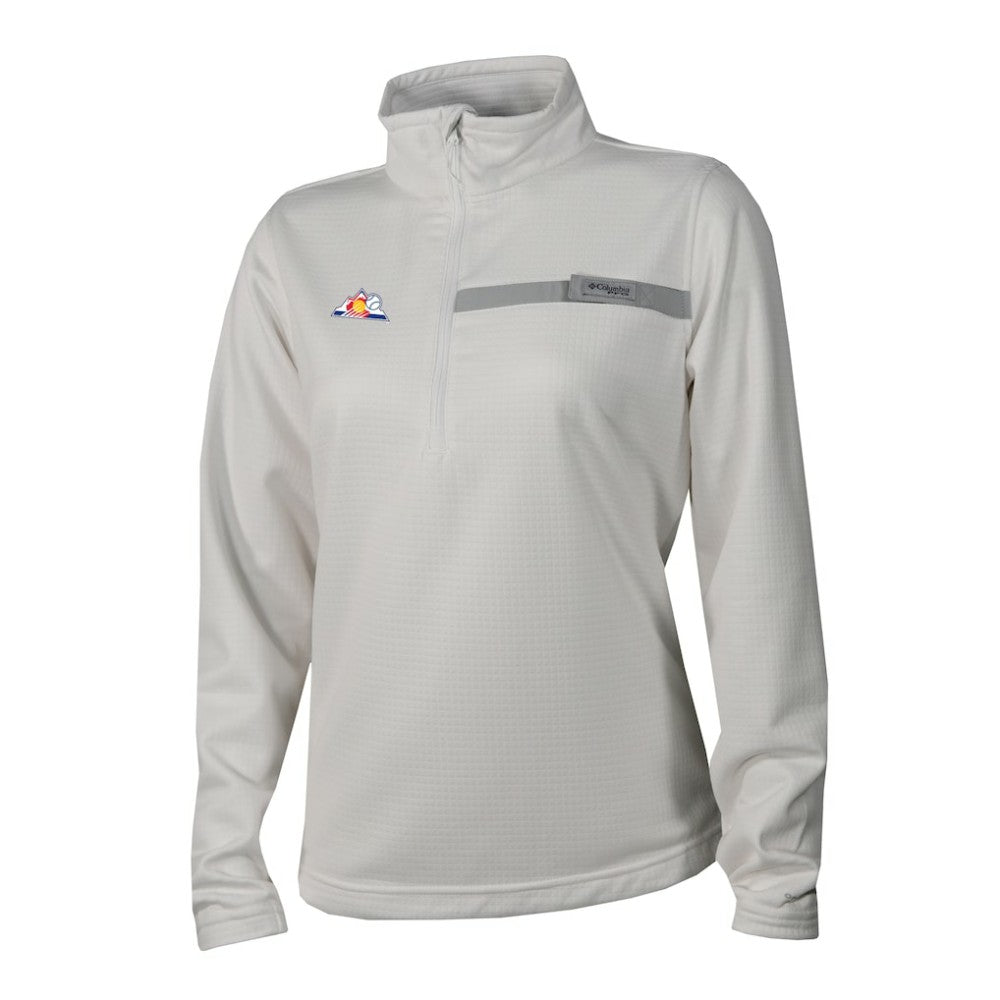 White Colorado Rockies Columbia Women's Skiff Guide Fleece Half-Zip Pullover Jacket