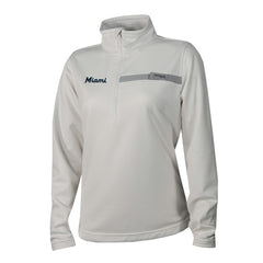White Miami Marlins Columbia Women's Skiff Guide Fleece Half-Zip Pullover Jacket