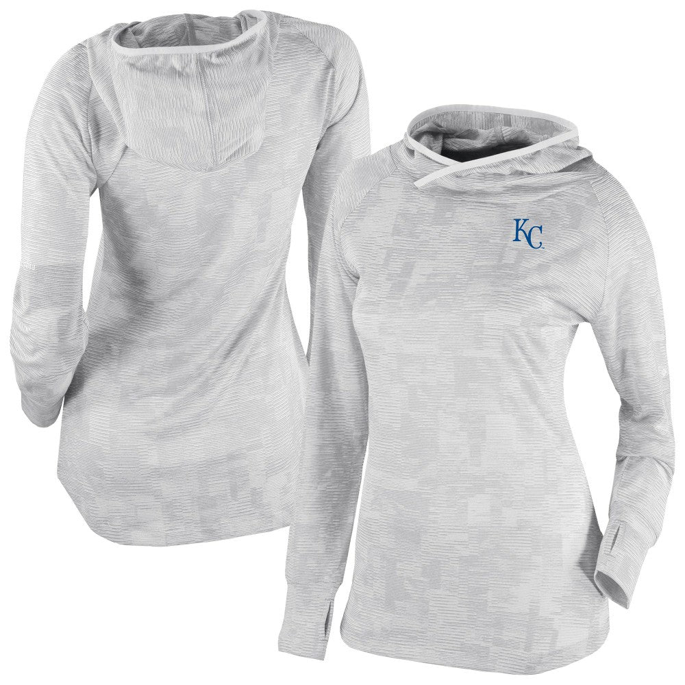 White Kansas City Royals Columbia Women's Omni-Wick Sunday Ball Raglan Pullover Hoodie