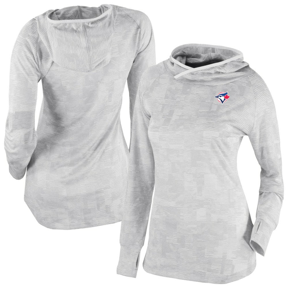 White Toronto Blue Jays Columbia Women's Omni-Wick Sunday Ball Raglan Pullover Hoodie