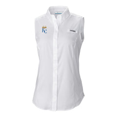 White Kansas City Royals Columbia Women's Tamiami Sleeveless Shirt