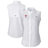 White Texas Rangers Columbia Women's Tamiami Sleeveless Shirt