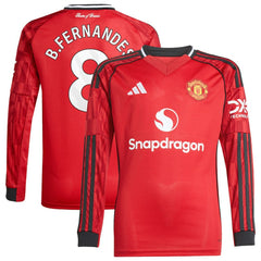 Bruno Fernandes Manchester United Youth Home 2025/26 Replica Player Long Sleeve Jersey
