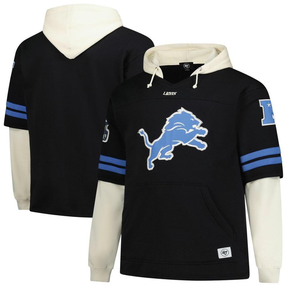 '47 Big & Tall Split Zone Cornerback V-Neck Hoodie - Detroit Lions Hoodies