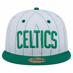 New Era Boston Celtics Wordmark Pinstripe 59FIFTY Fitted Hat