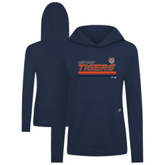 Navy Detroit Tigers Levelwear Women's Relay Breaker Pullover Hoodie