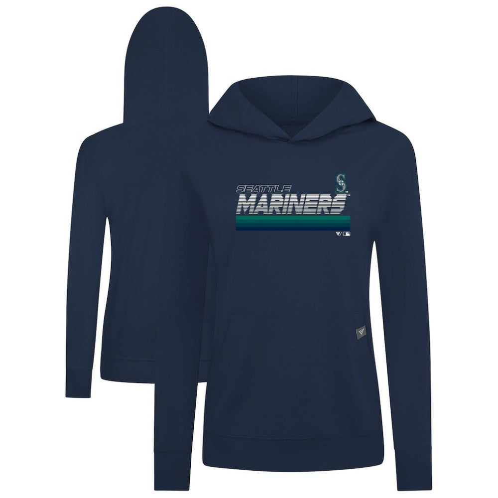 Navy Seattle Mariners Levelwear Women's Relay Breaker Pullover Hoodie