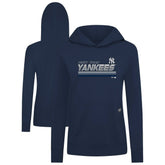 Navy New York Yankees Levelwear Women's Relay Breaker Pullover Hoodie