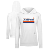 White New York Mets Levelwear Women's Relay Breaker Pullover Hoodie