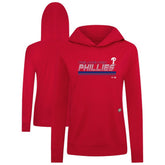 Red Philadelphia Phillies Levelwear Women's Relay Breaker Pullover Hoodie