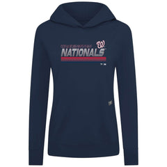 Navy Washington Nationals Levelwear Women's Relay Breaker Pullover Hoodie