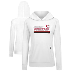 White Cincinnati Reds Levelwear Women's Relay Breaker Pullover Hoodie