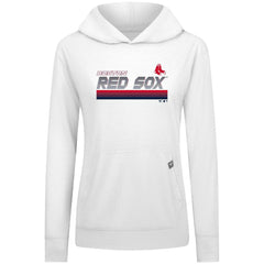 White Boston Red Sox Levelwear Women's Relay Breaker Pullover Hoodie