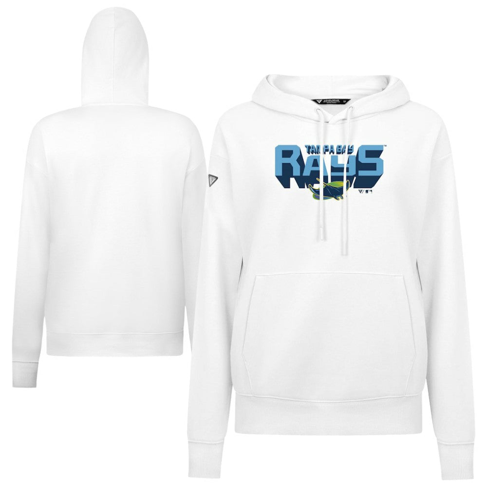 White Tampa Bay Rays Levelwear Women's Adorn Retro 3D Pullover Hoodie