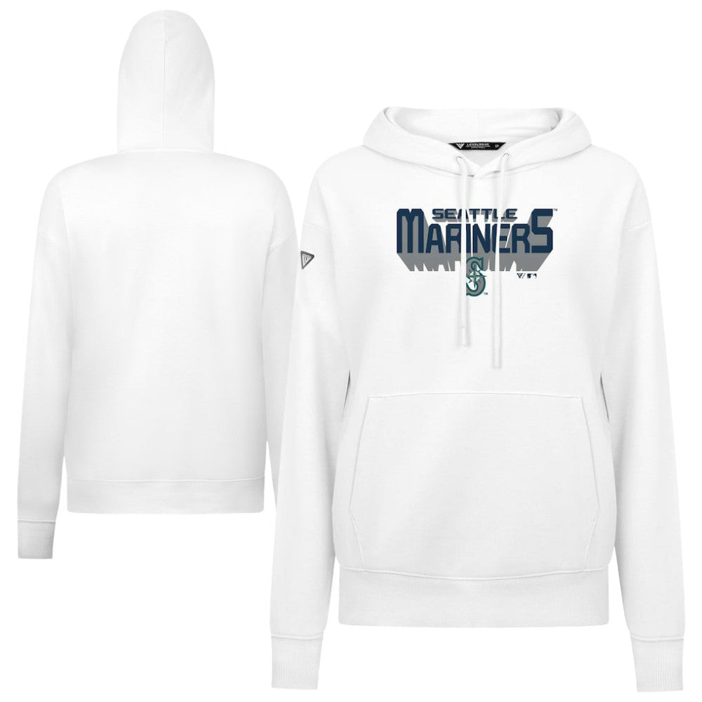 White Seattle Mariners Levelwear Women's Adorn Retro 3D Pullover Hoodie