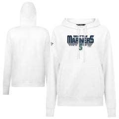 White Seattle Mariners Levelwear Women's Adorn Retro 3D Pullover Hoodie