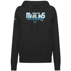 Black Miami Marlins Levelwear Women's Adorn Retro 3D Pullover Hoodie