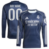 Real Madrid 2025/26 Away Long Sleeve Replica Custom Jersey