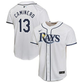 White Junior Caminero Tampa Bay Rays Nike Youth Home Player Game Jersey