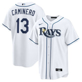 White Junior Caminero Tampa Bay Rays Nike Youth Home Replica Jersey