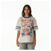 New York Knicks The Wild Collective Women's Vintage Drop Shoulder Oversized Boyfriend T-Shirt