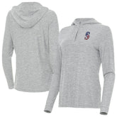 Heather Gray Seattle Mariners Antigua Women's Daybreak Quarter-Zip Hoodie