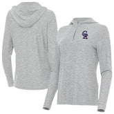 Heather Gray Colorado Rockies Antigua Women's Daybreak Quarter-Zip Hoodie