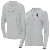 Heather Gray Chicago White Sox Antigua Women's Daybreak Quarter-Zip Hoodie