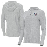 Heather Gray Kansas City Royals Antigua Women's Daybreak Quarter-Zip Hoodie