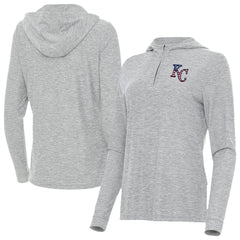 Heather Gray Kansas City Royals Antigua Women's Daybreak Quarter-Zip Hoodie