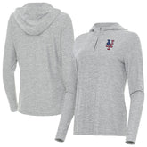 Heather Gray New York Mets Antigua Women's Daybreak Quarter-Zip Hoodie