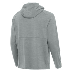 Heather Gray New York Mets Antigua Spikes Stars and Stripes Team Logo Quarter-Zip Pullover Hoodie