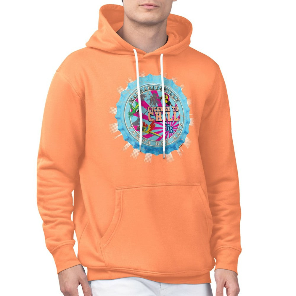 Orange Tampa Bay Rays Margaritaville Chill Bottle Cap Fleece Pullover Hoodie