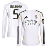 Jude Bellingham Real Madrid 2025/26 Home Replica Long Sleeve Jersey