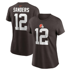 Shedeur Sanders Women's 2025 NFL Draft Name & Number T-Shirt - Cleveland Browns T-shirts