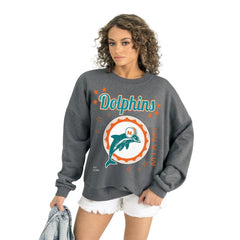 Gameday Couture Women's Ready to Rumble Premium Fleece Pullover Sweatshirt - Miami Dolphins Pullover