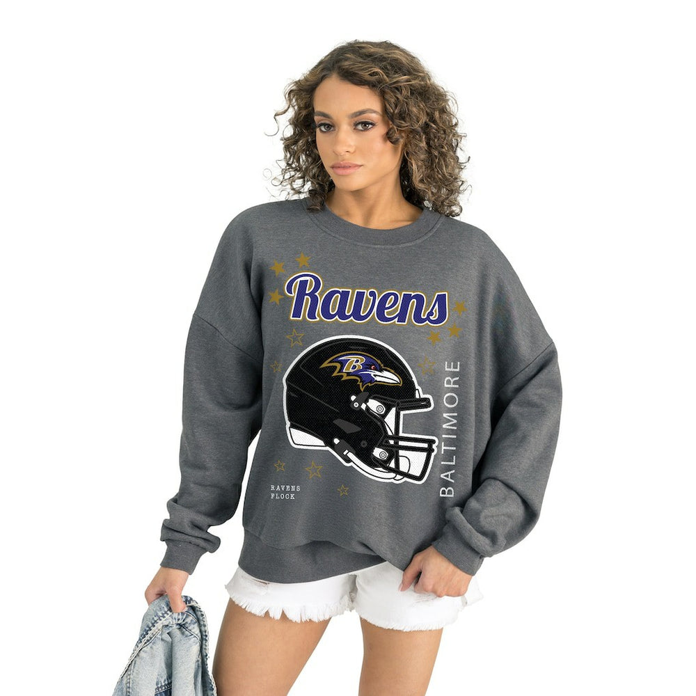 Gameday Couture Women's Ready to Rumble Premium Fleece Pullover Sweatshirt - Baltimore Ravens Pullover